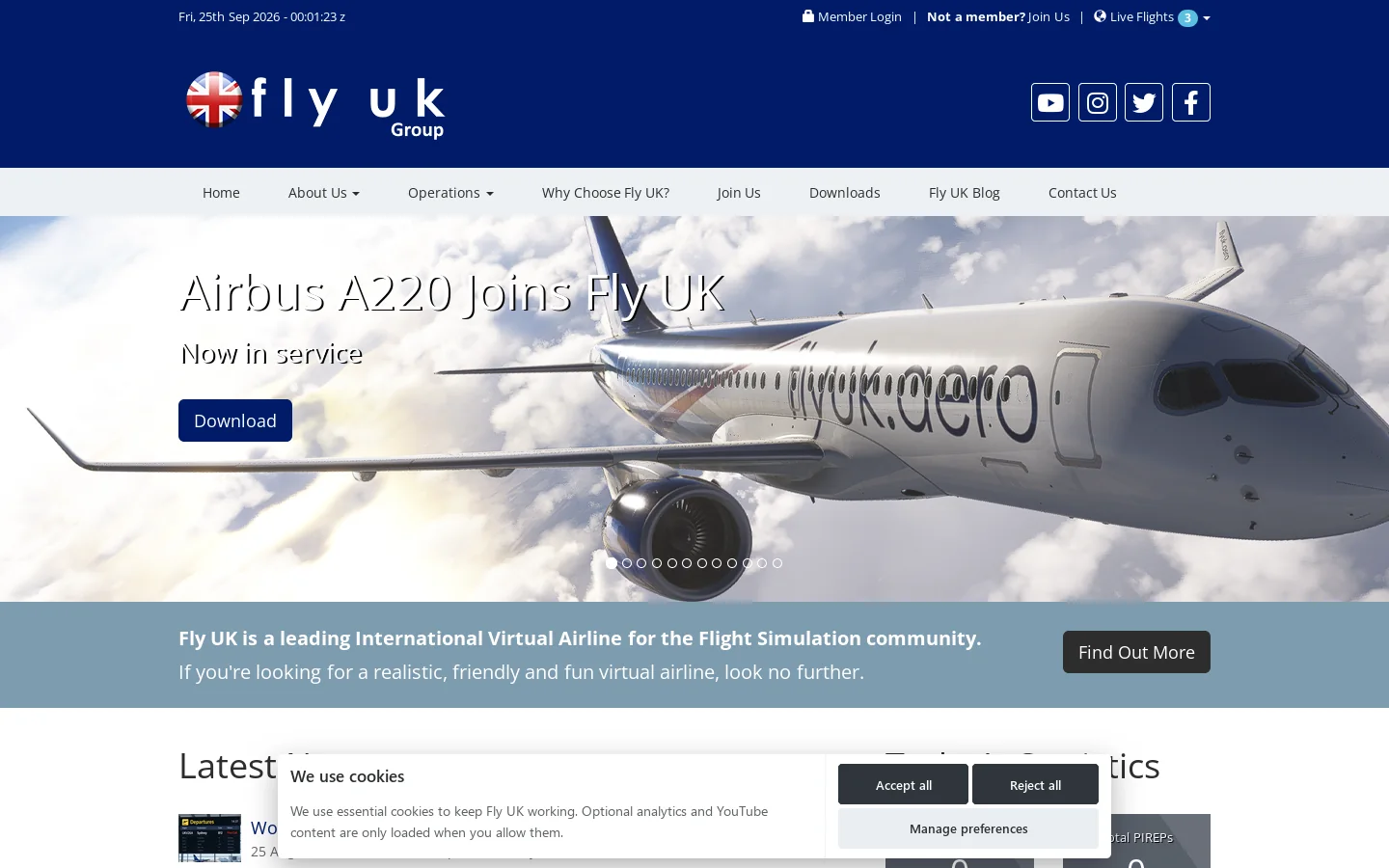 Fly UK VA Homepage screenshot