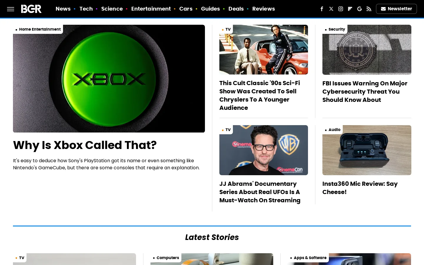 BGR Homepage screenshot