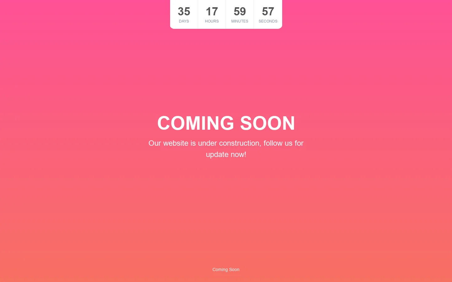 Coming Soon Homepage screenshot