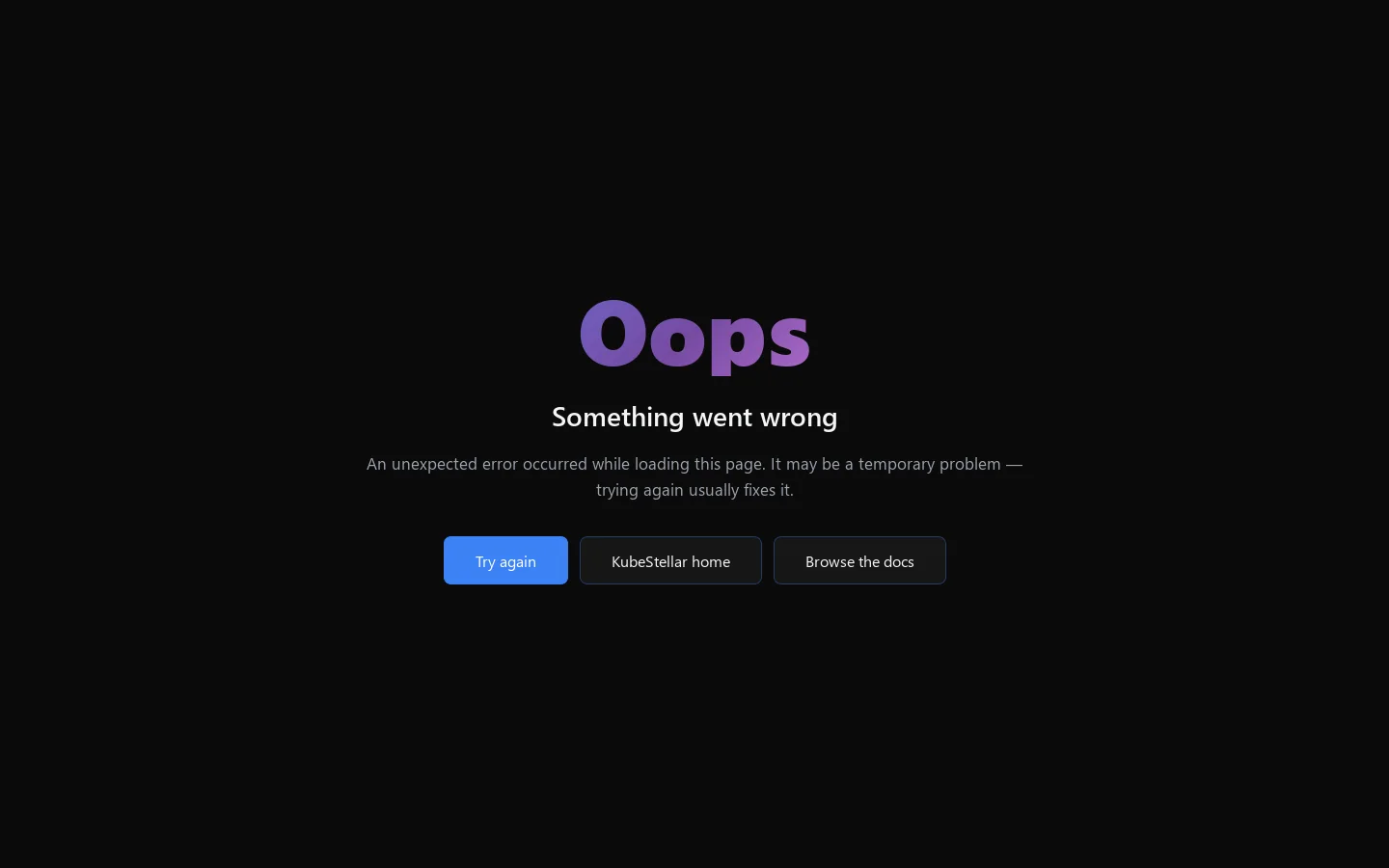 KubeStellar Console Homepage screenshot