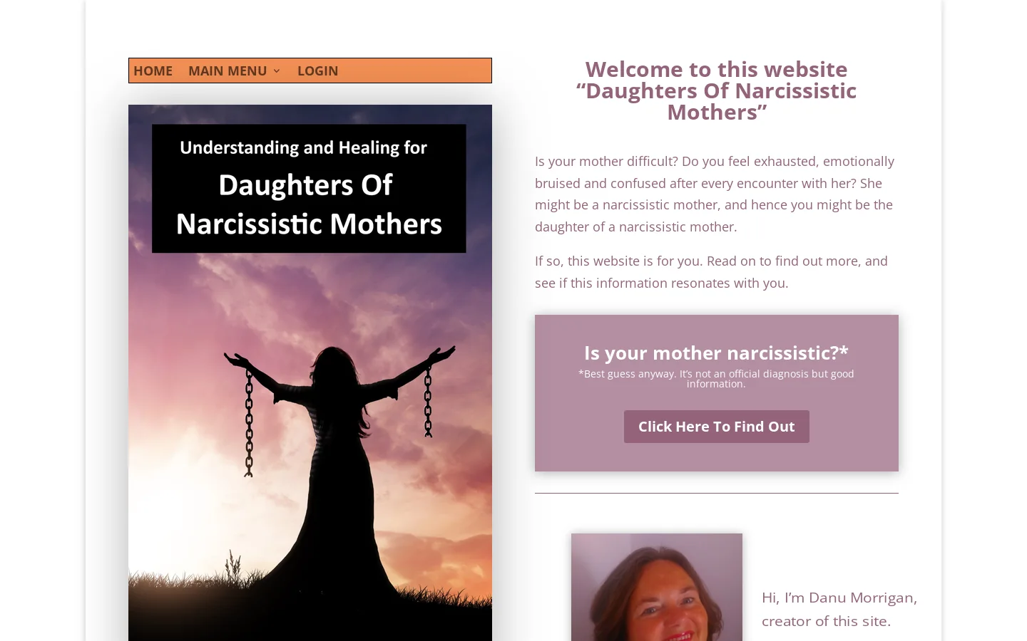 daughters of narcissistic mothers Homepage screenshot