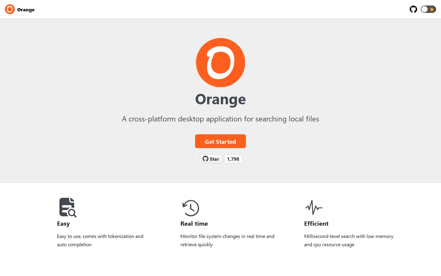 Orange Homepage screenshot
