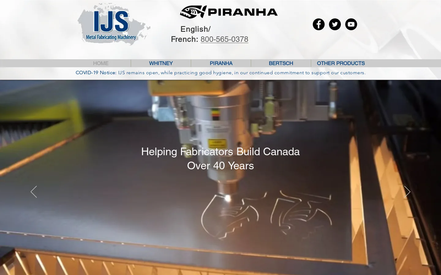 Ian Jones Sales Metal Fabricating Machinery Helping Fabricators Homepage screenshot