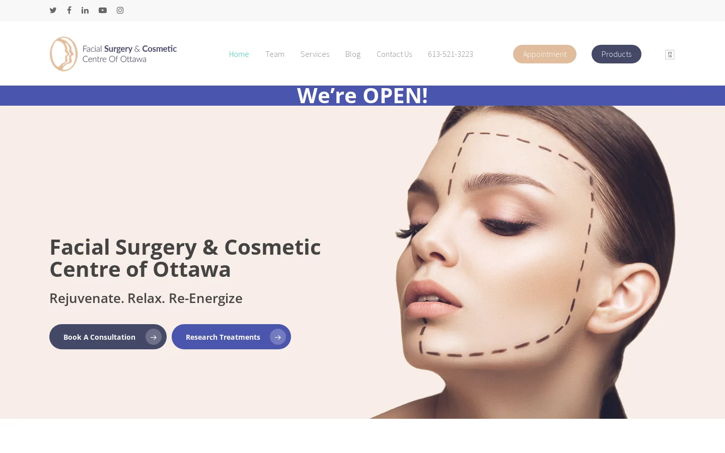 Facial Surgery & Cosmetic Centre Ottawa | Ottawa Riverside Campus Homepage screenshot