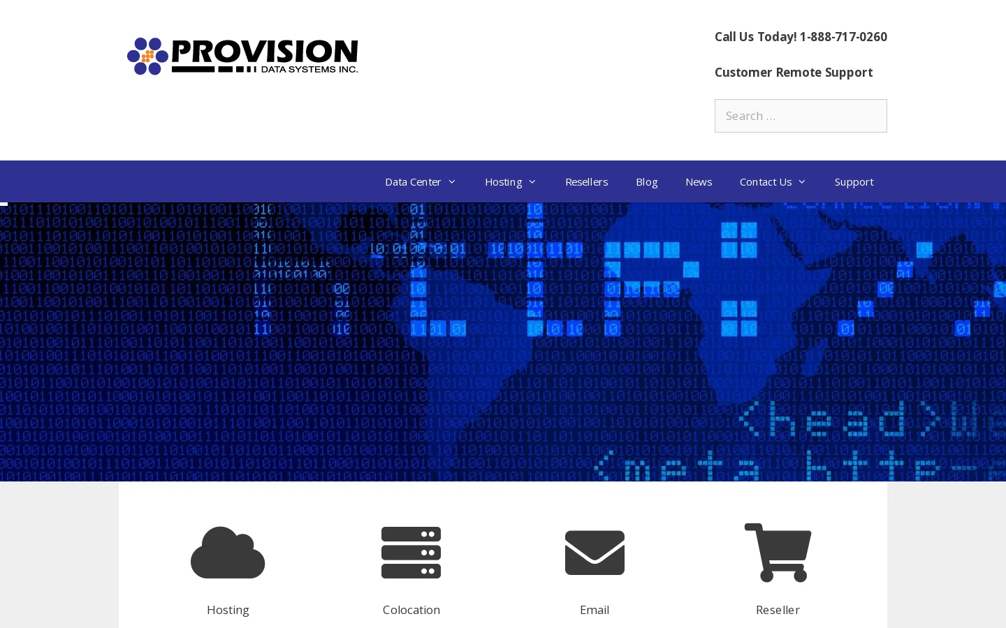 Provision Data Systems Homepage screenshot
