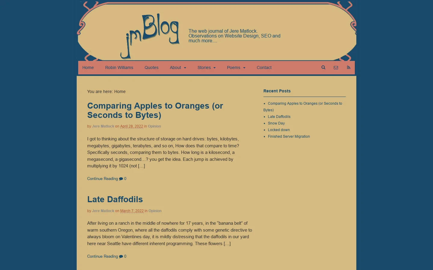| Jere Matlock Blog - The web journal of Jere Matlock. Observations on Website Design, SEO and much more.... Homepage screenshot