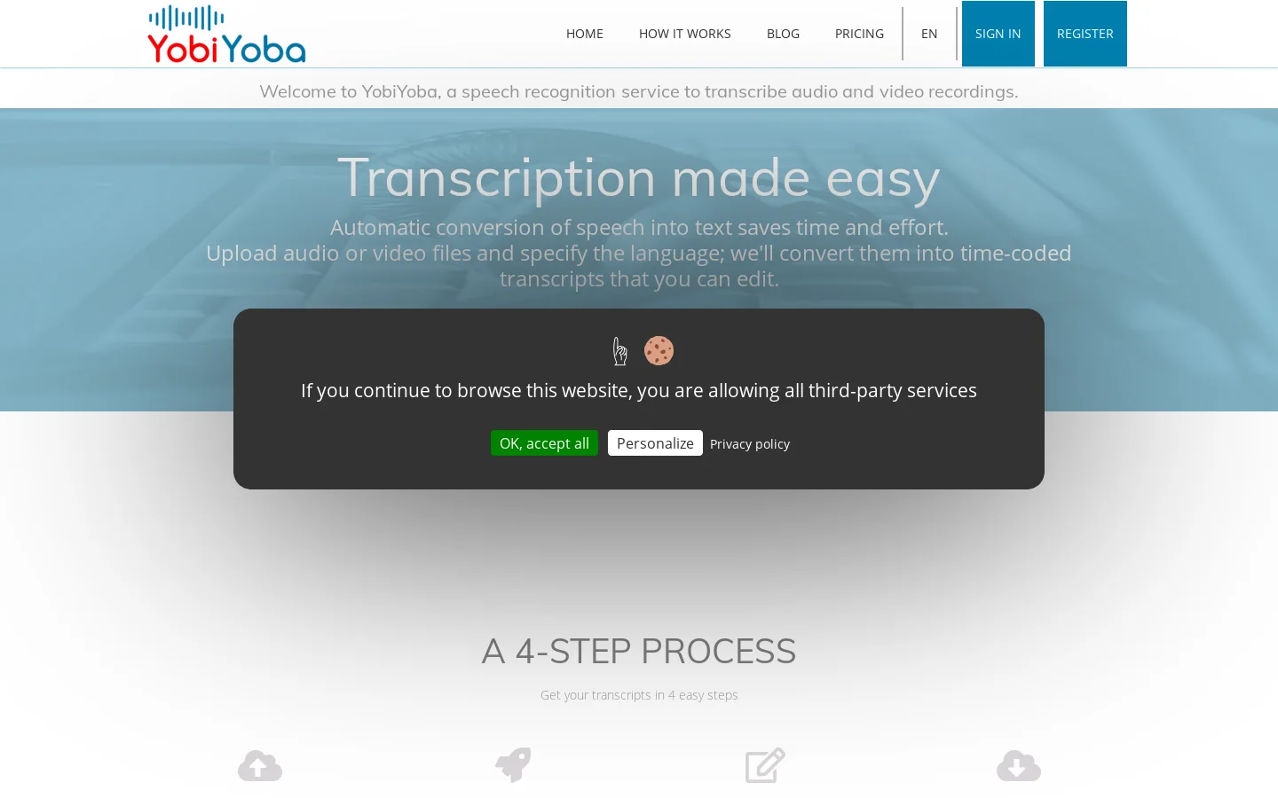 YobiYoba Homepage screenshot