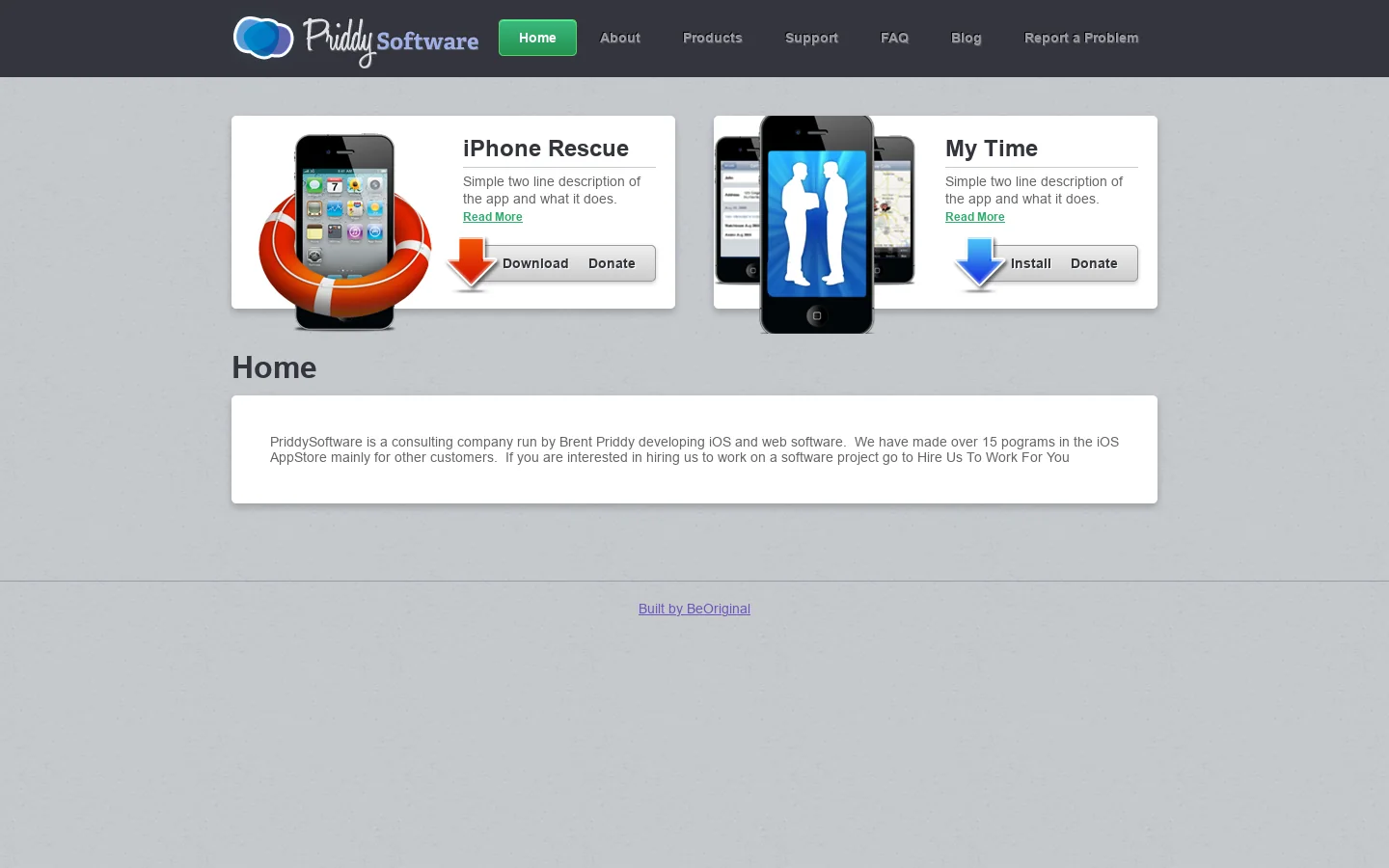 Priddy Software Homepage screenshot