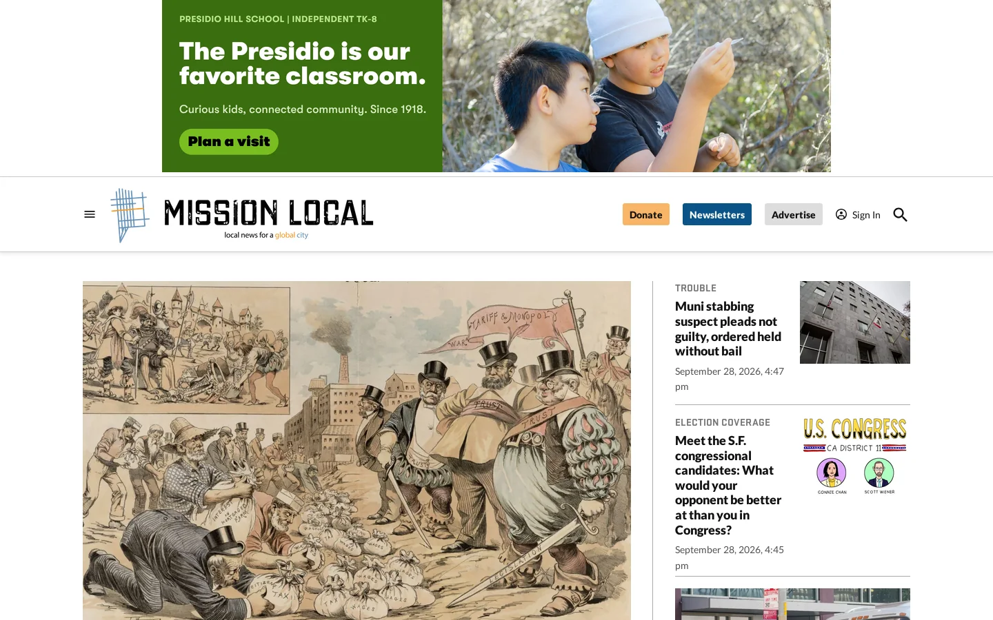 Mission Local Homepage screenshot