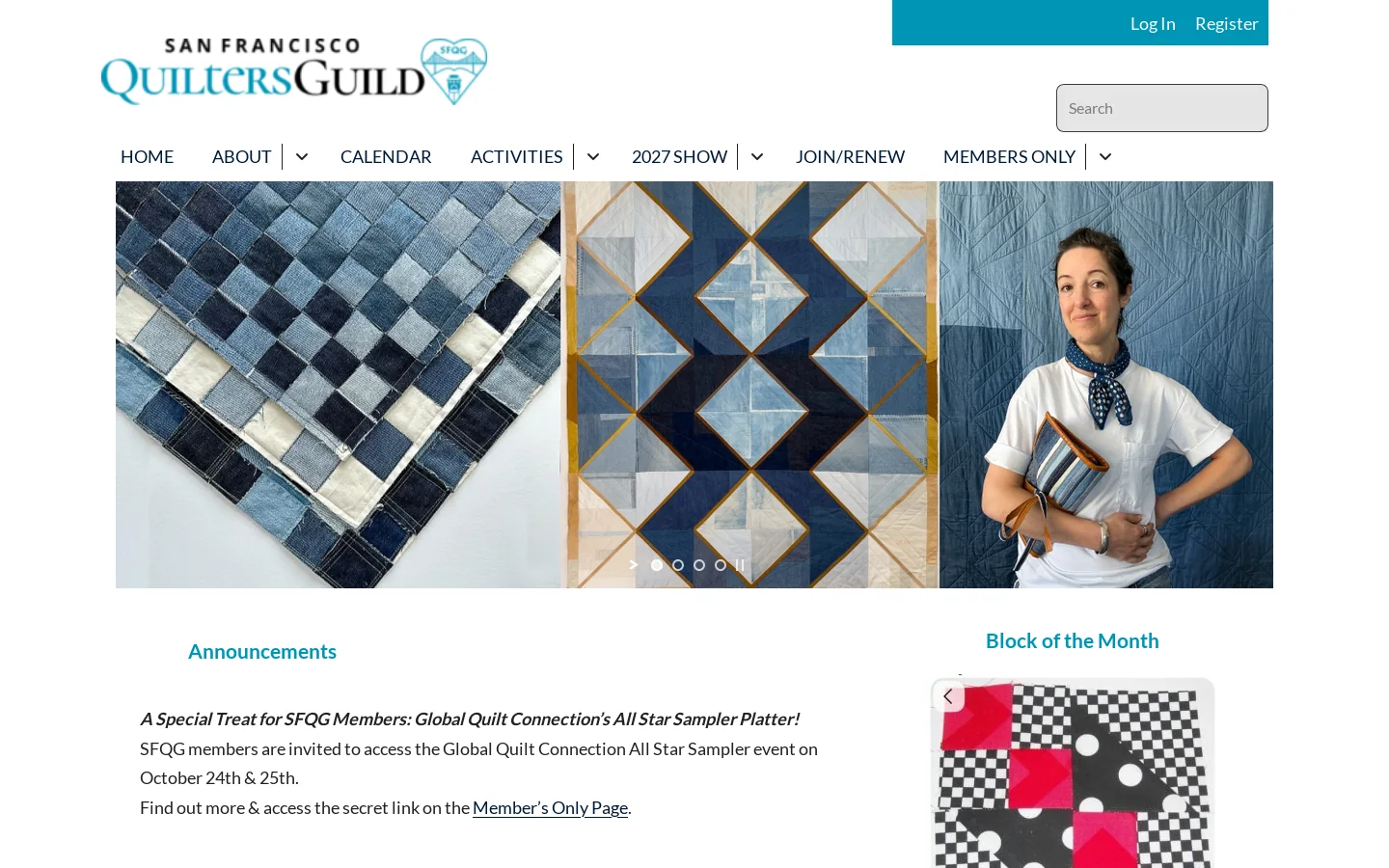 SFQG | San Francisco Quilters Guild Homepage screenshot