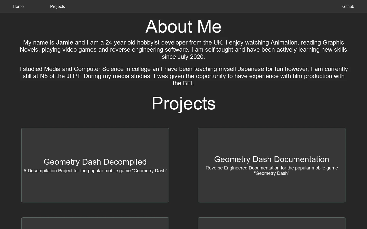 Home Homepage screenshot