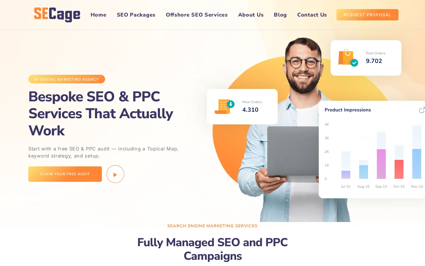 Search Engine Cage Homepage screenshot