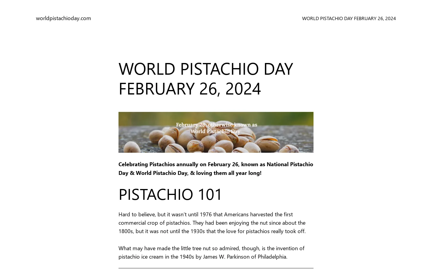 worldpistachioday.com Homepage screenshot