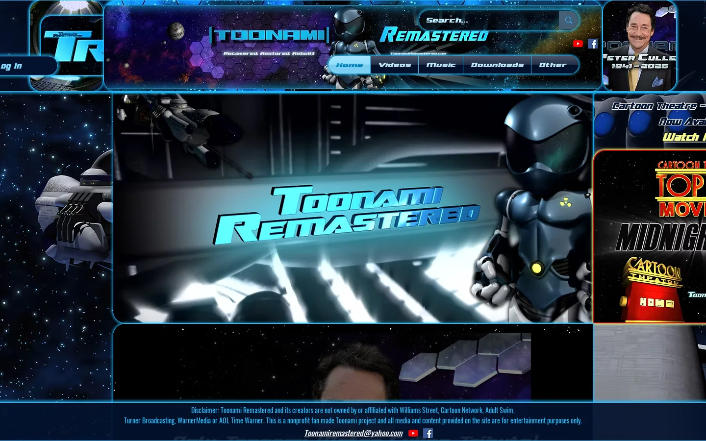Toonami Remastered Homepage screenshot