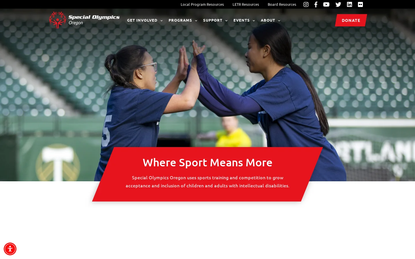 HOME | Special Olympics Oregon Homepage screenshot