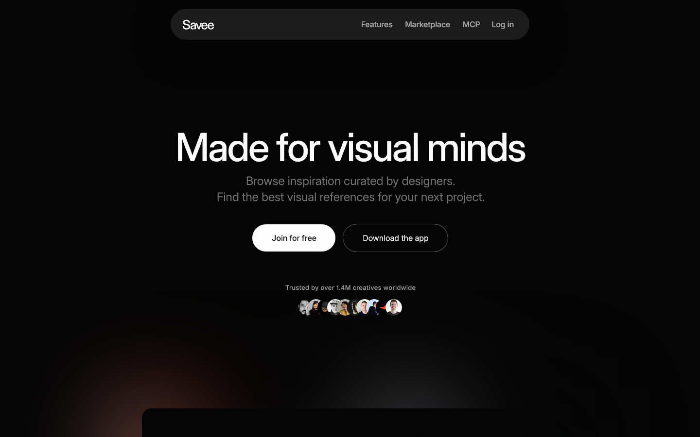 Savee Homepage screenshot