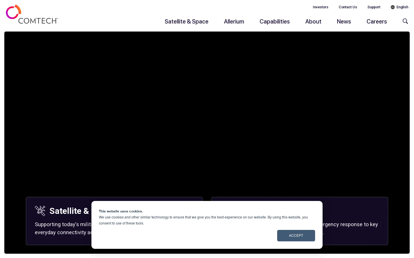 Comtech Telecommunications Corp Homepage screenshot