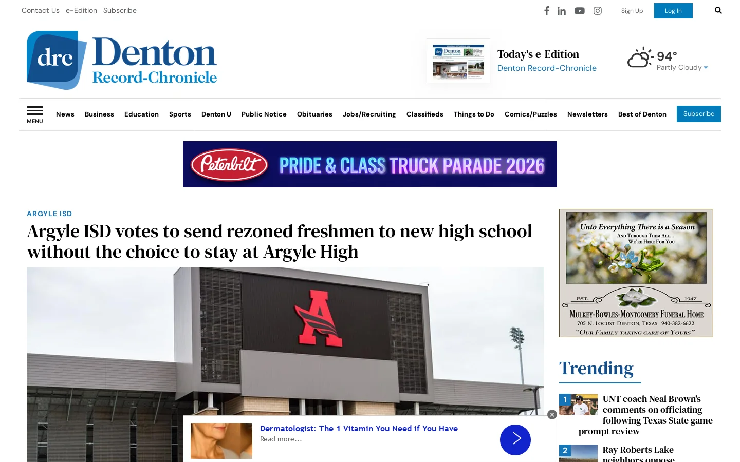 dentonrc.com Homepage screenshot