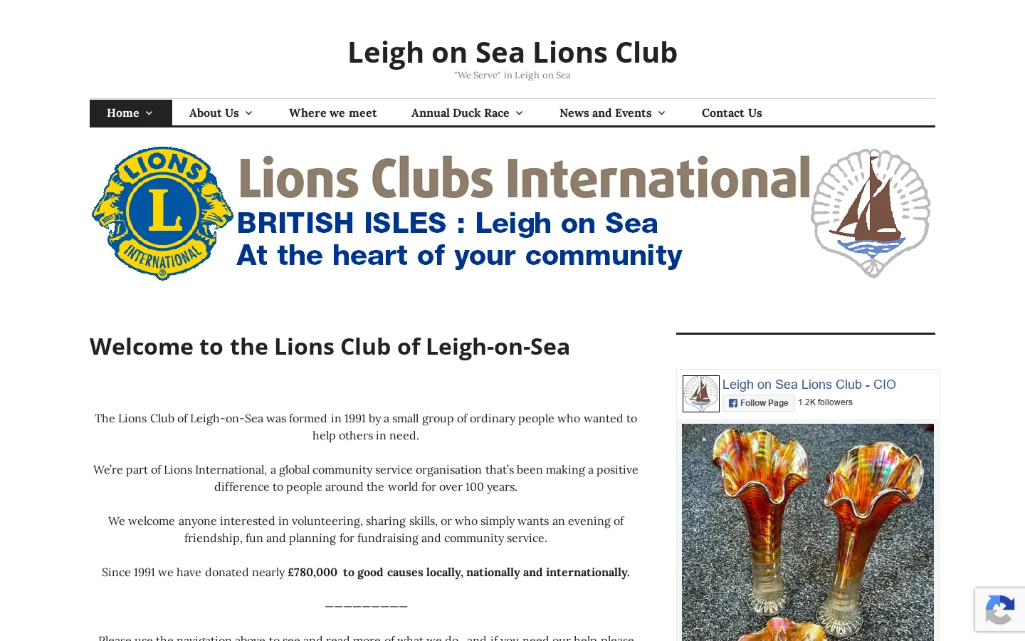 Welcome to the Lions Club of Leigh-on-Sea - Leigh on Sea Lions Club Homepage screenshot