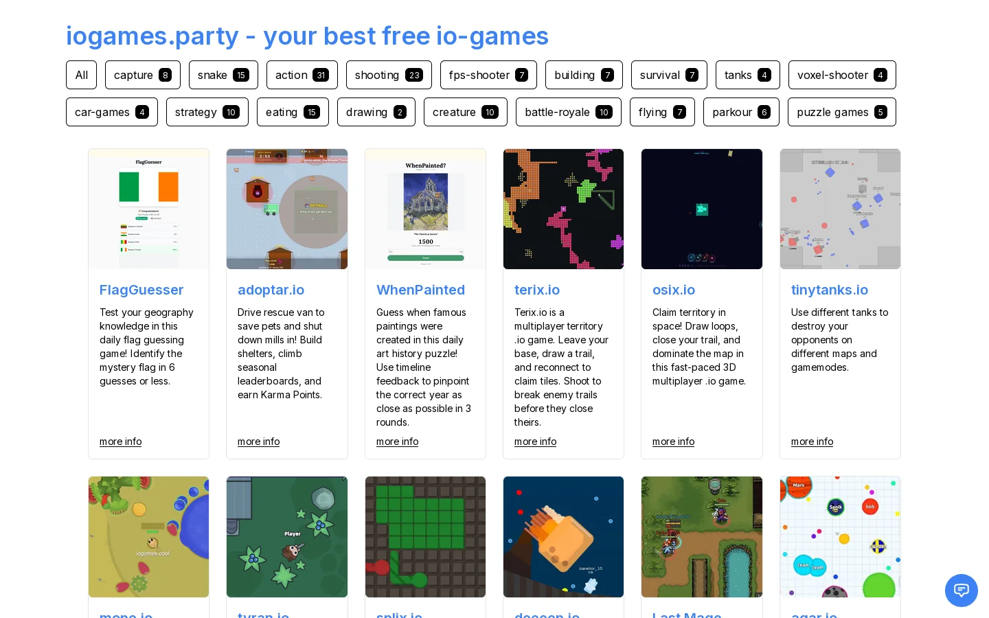 iogames.party Homepage screenshot