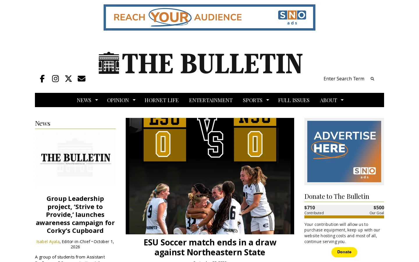 The Bulletin – Voice of the students since 1901 Homepage screenshot