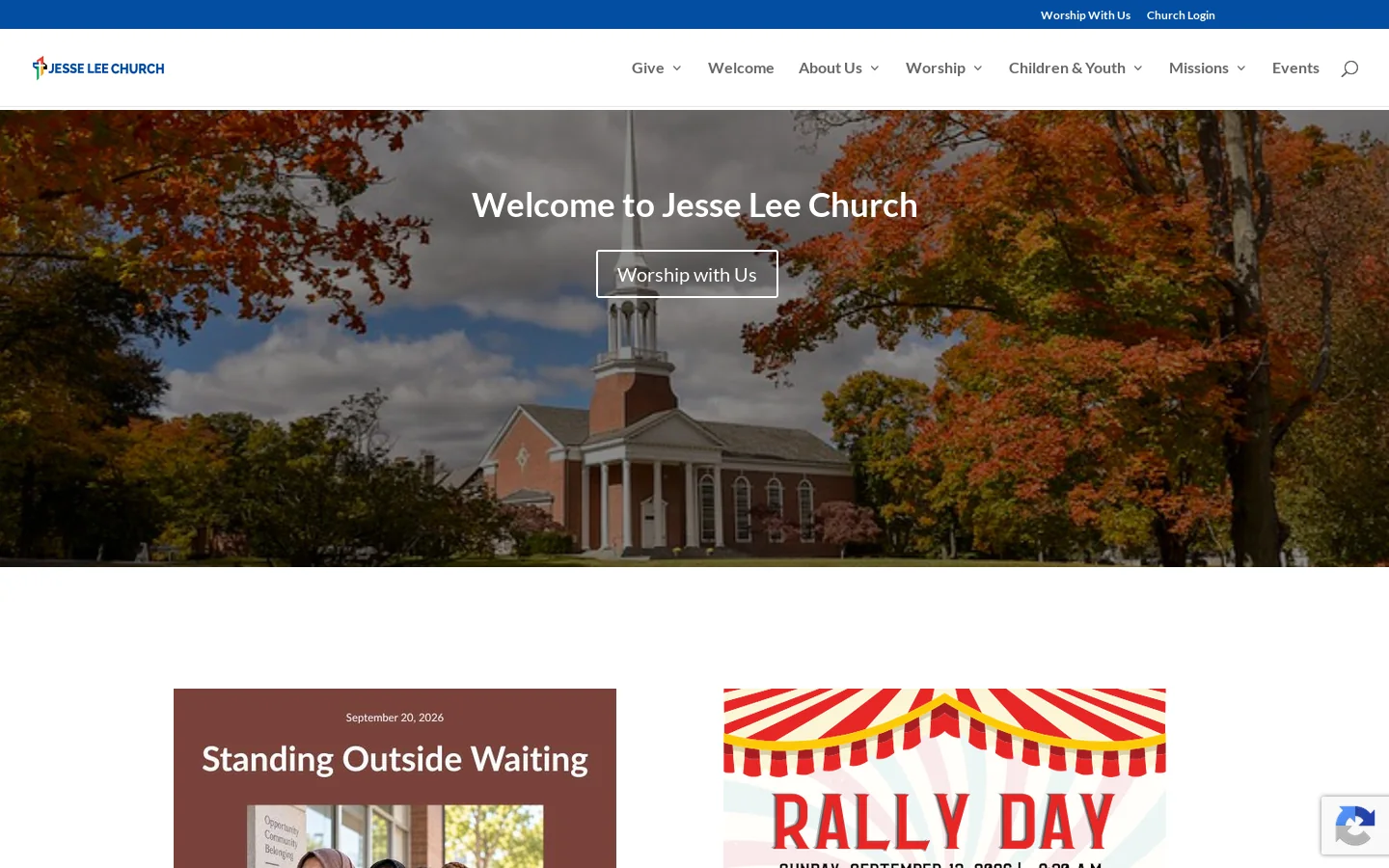 Jesse Lee Church Homepage screenshot