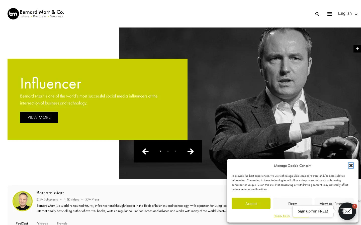 Bernard Marr Homepage screenshot
