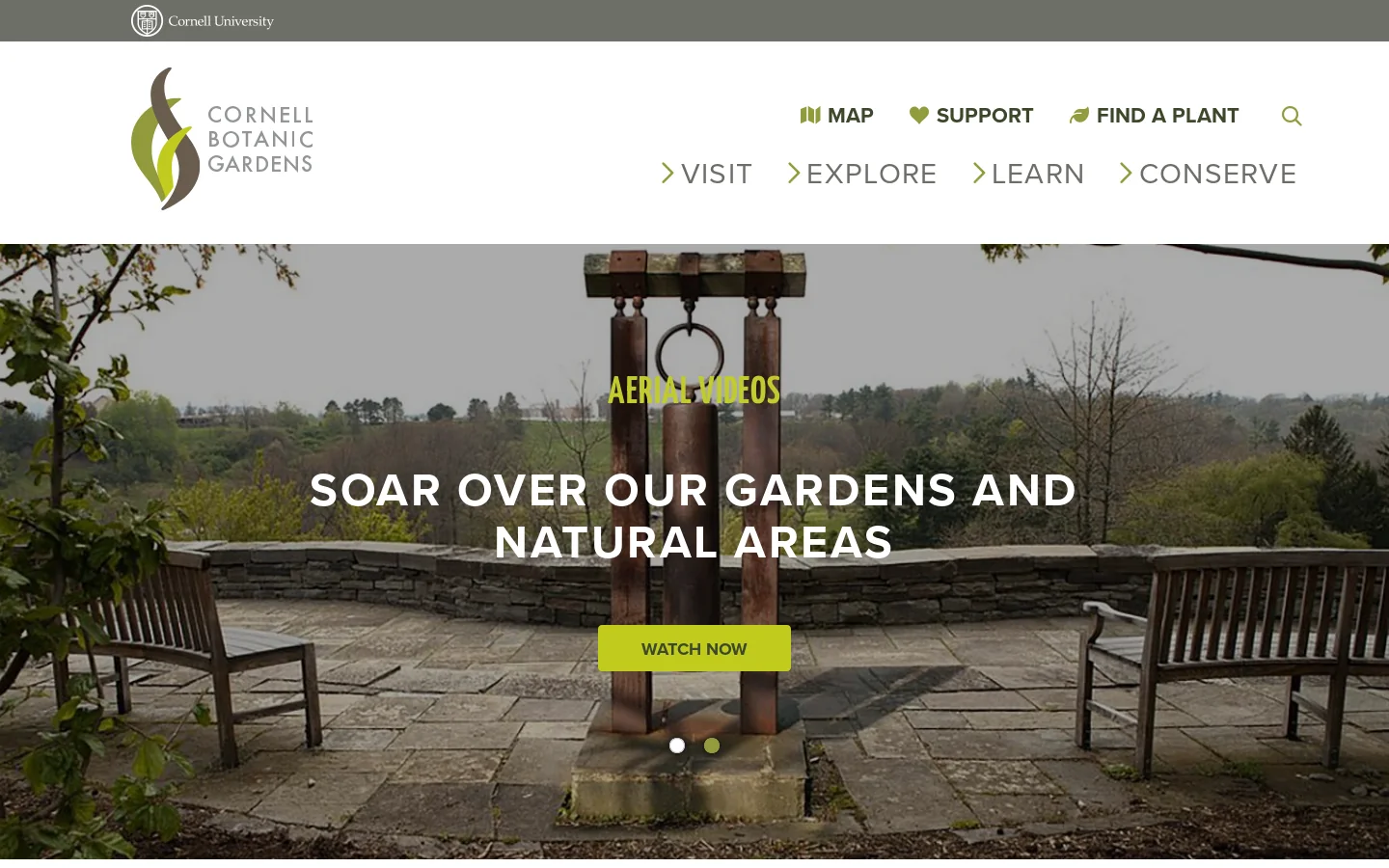 Cornell Botanic Gardens Homepage screenshot