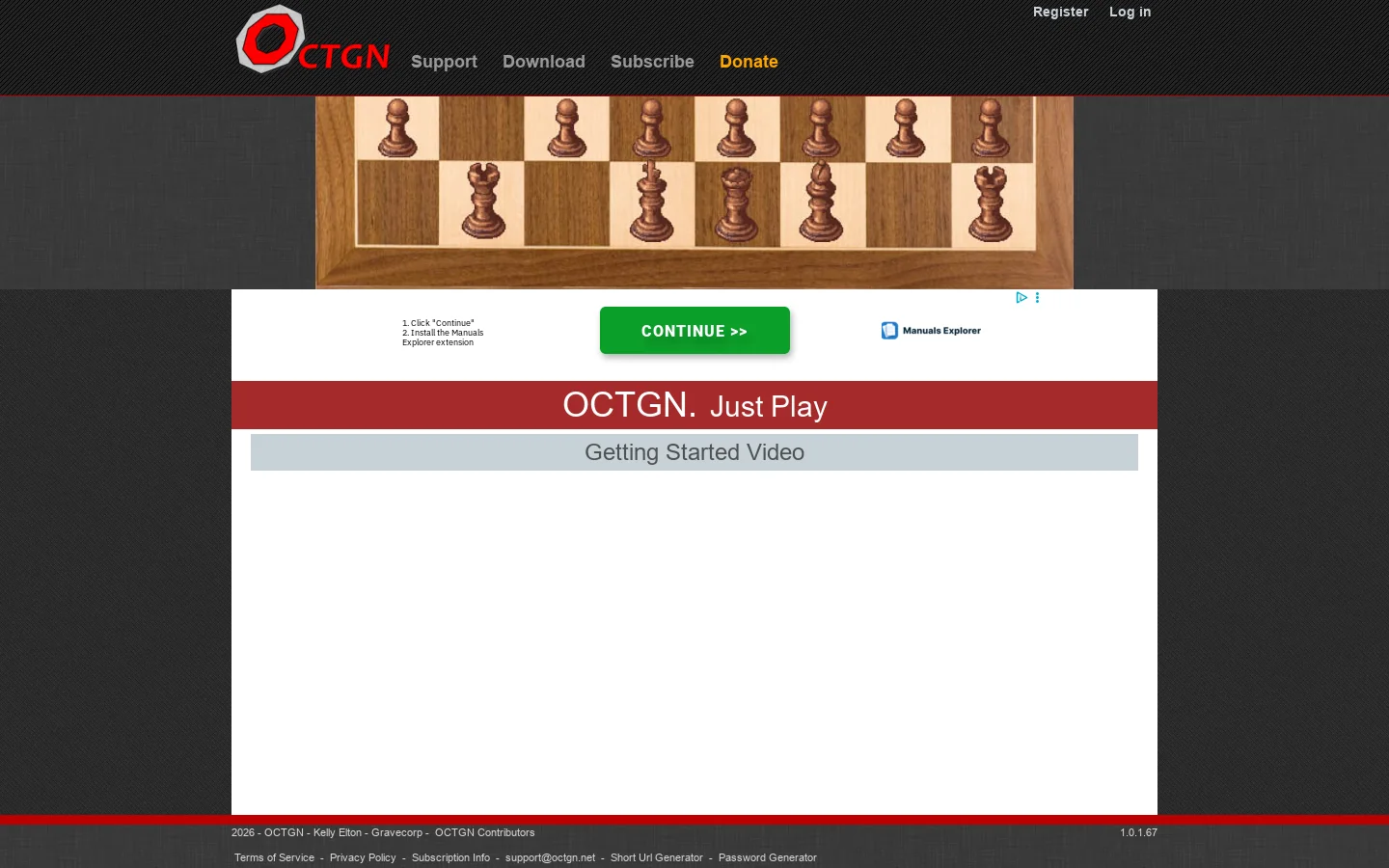 OCTGN Homepage screenshot