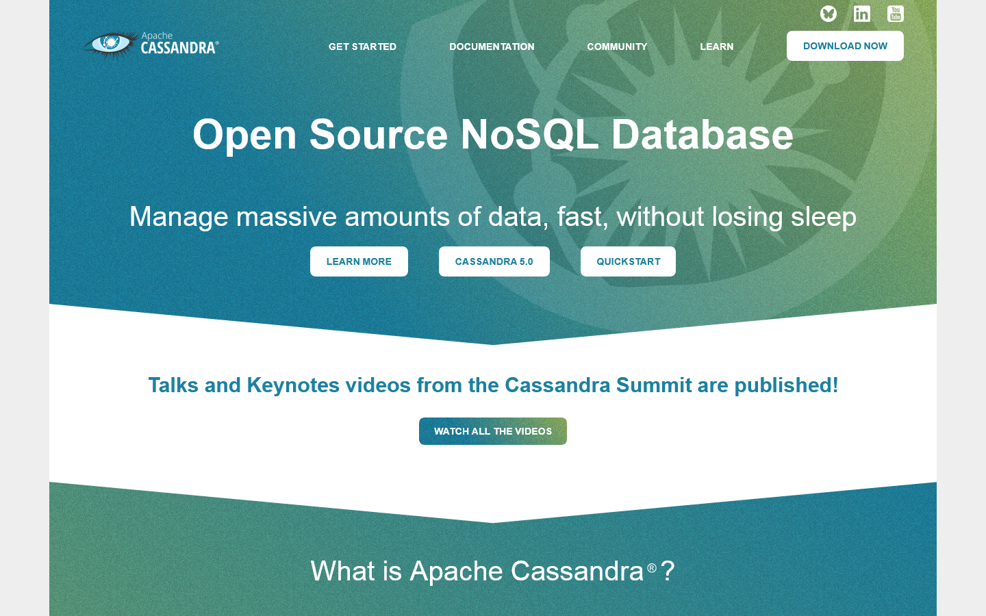 Apache Cassandra | Apache Cassandra Documentation Homepage screenshot