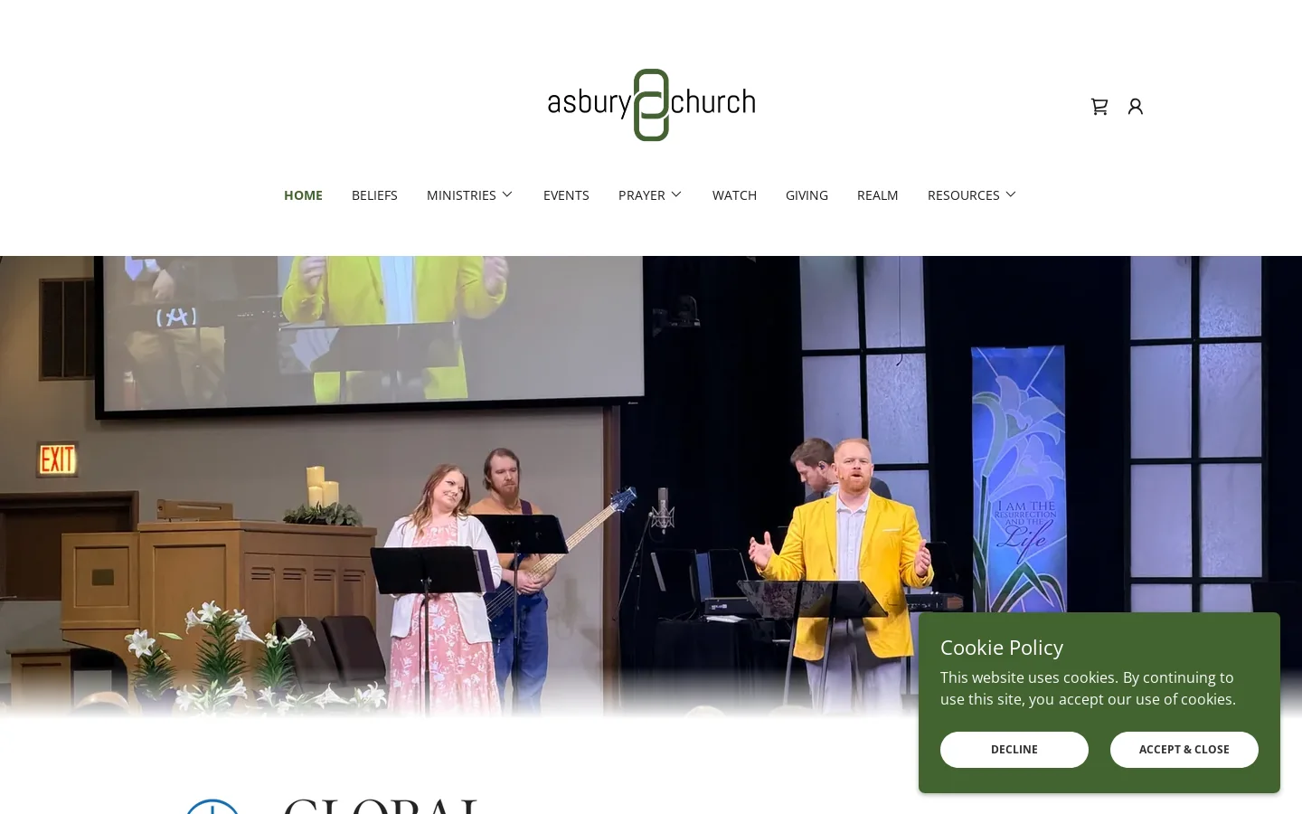 Asbury Church Homepage screenshot