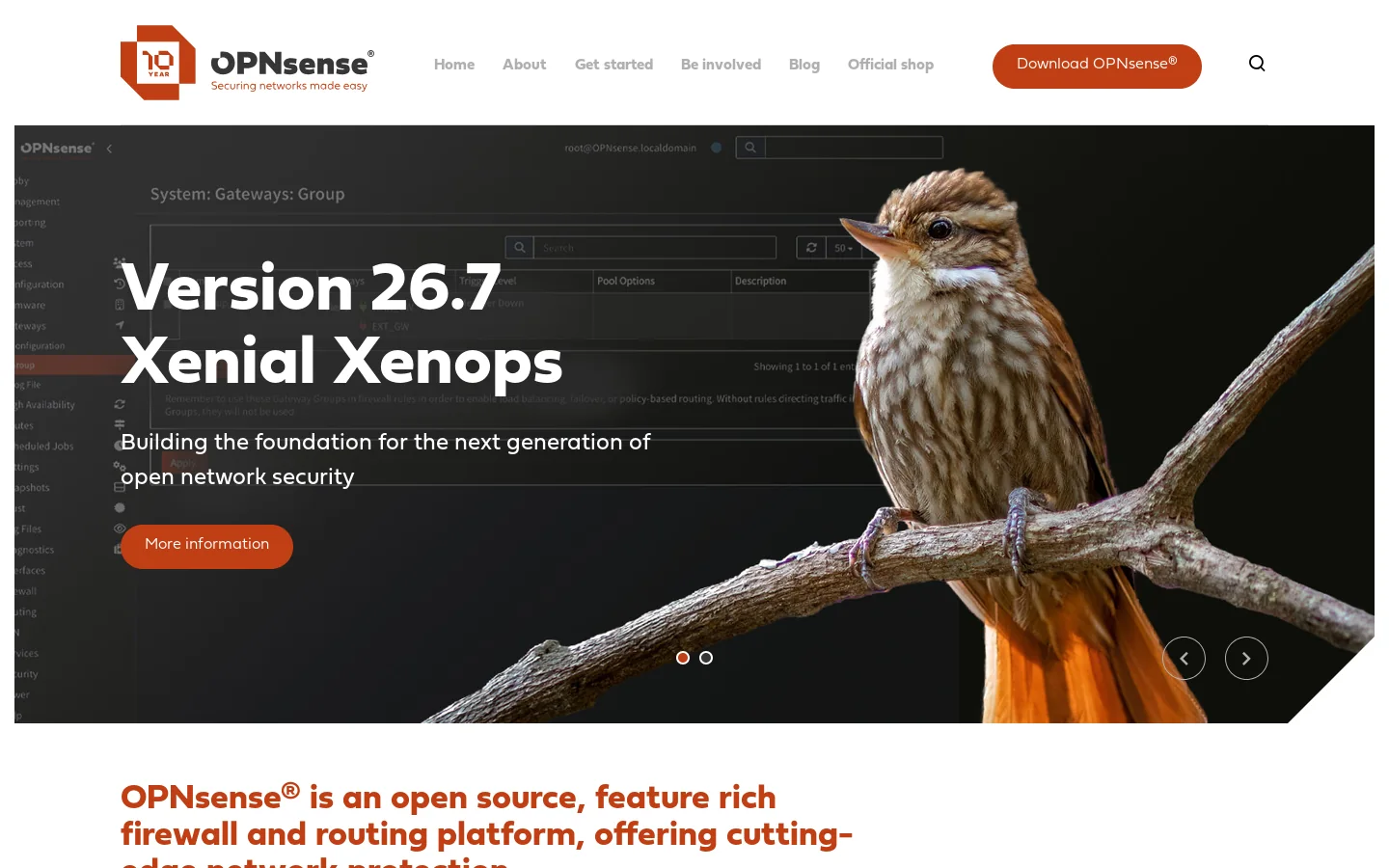 OPNsense Homepage screenshot