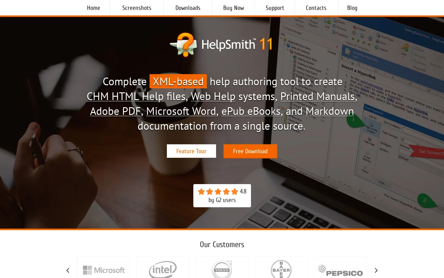 HelpSmith Homepage screenshot