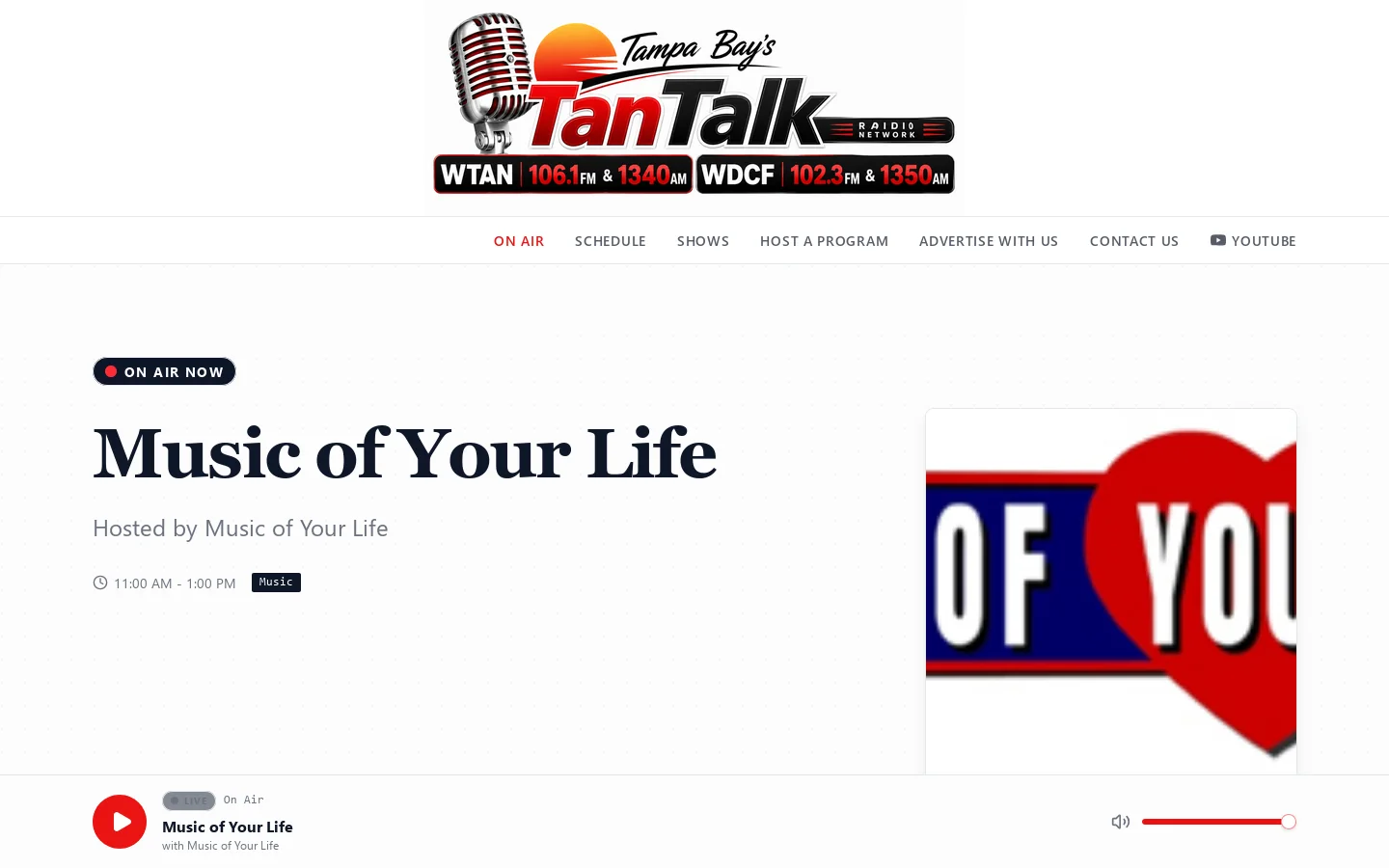 Talk Radio Station Homepage screenshot