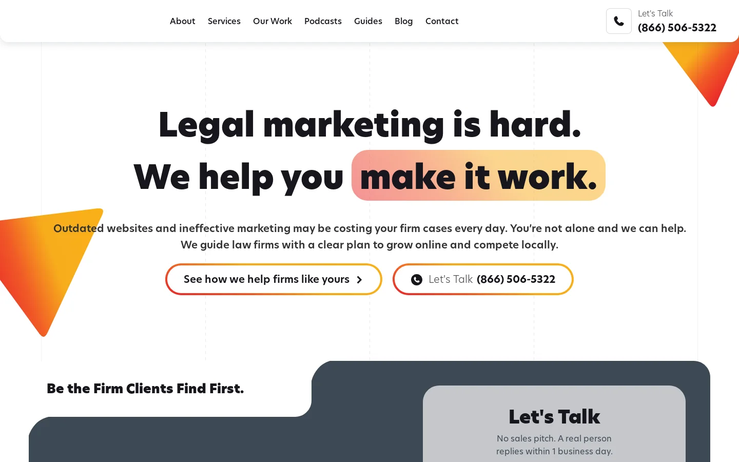 GAVL | Digital Marketing for Law Firms Homepage screenshot