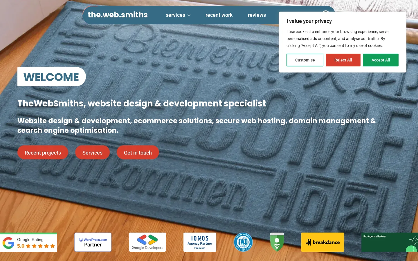 TheWebSmiths Homepage screenshot