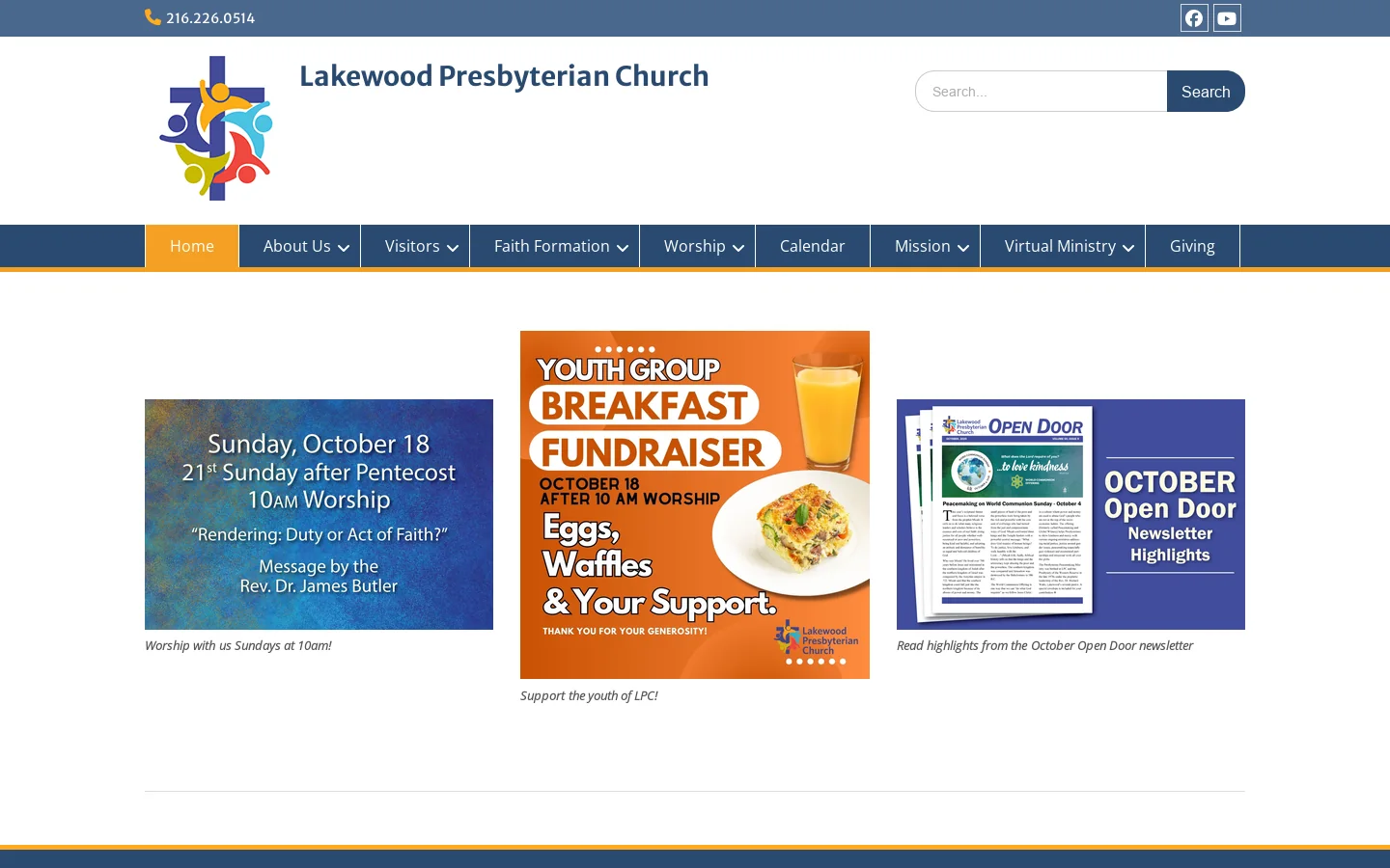 Lakewood Presbyterian Church Homepage screenshot