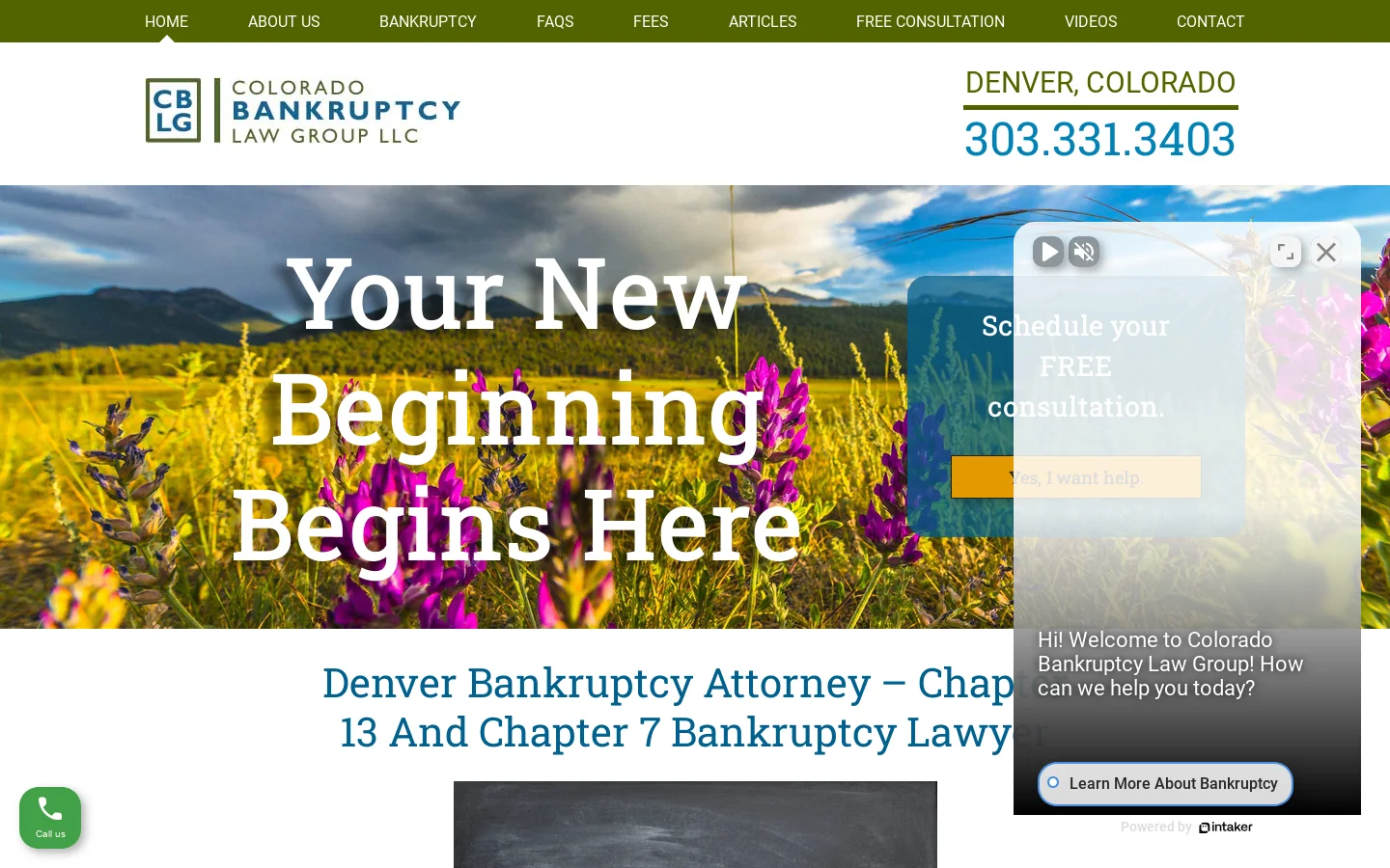 Denver Bankruptcy Attorney - Chapter 13 And Chapter 7 Bankruptcy Lawyer - Homepage screenshot