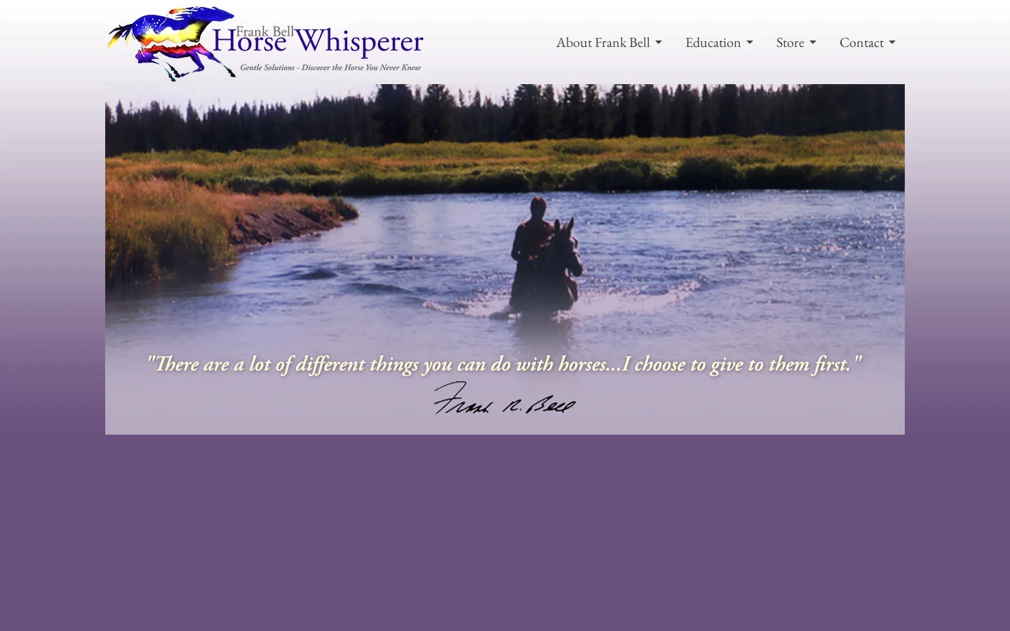 Horse Whisperer Homepage screenshot