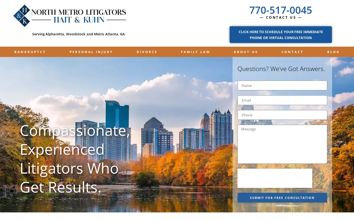 North Metro Litigators Homepage screenshot