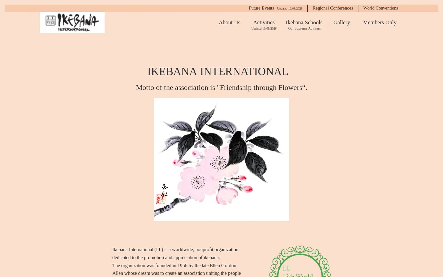 top_main - IKEBANA INTERNATIONAL Homepage screenshot