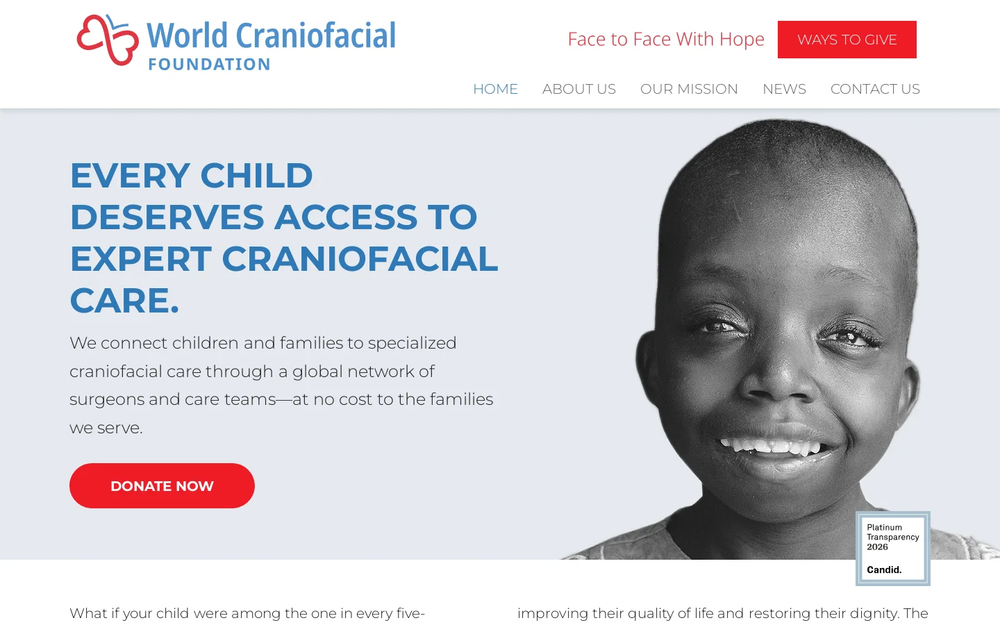 World CF Homepage screenshot