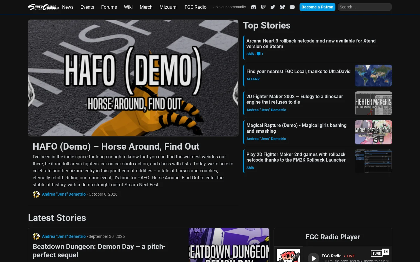SuperCombo Homepage screenshot