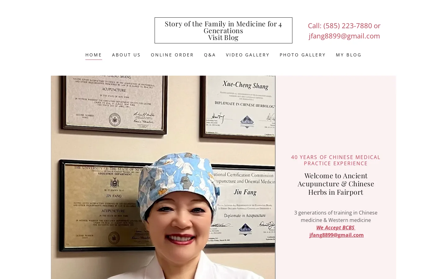 Acupuncture in Fairport - Ancient Acupuncture & Chinese Herbs Homepage screenshot