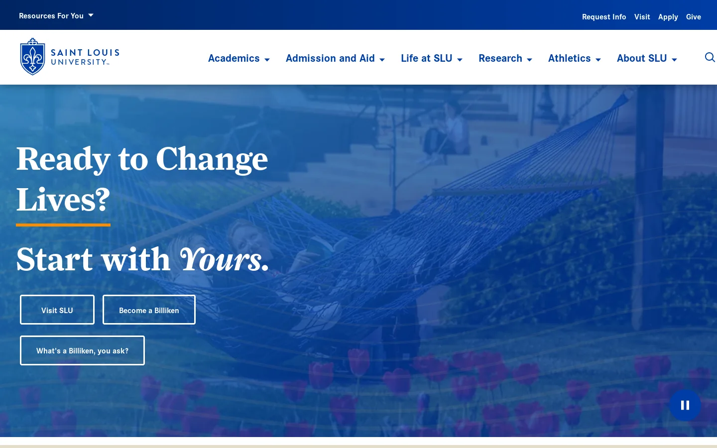 SLU Homepage screenshot