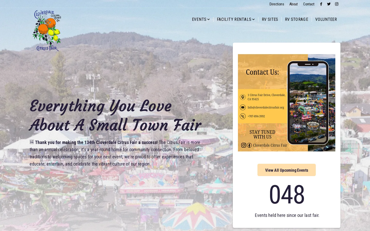Cloverdale Citrus Fair Homepage screenshot