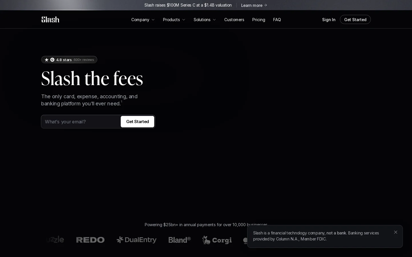 Slash Homepage screenshot