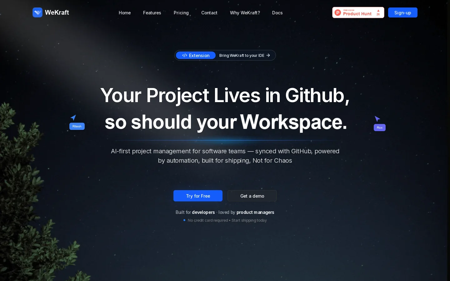 WeKraft Homepage screenshot