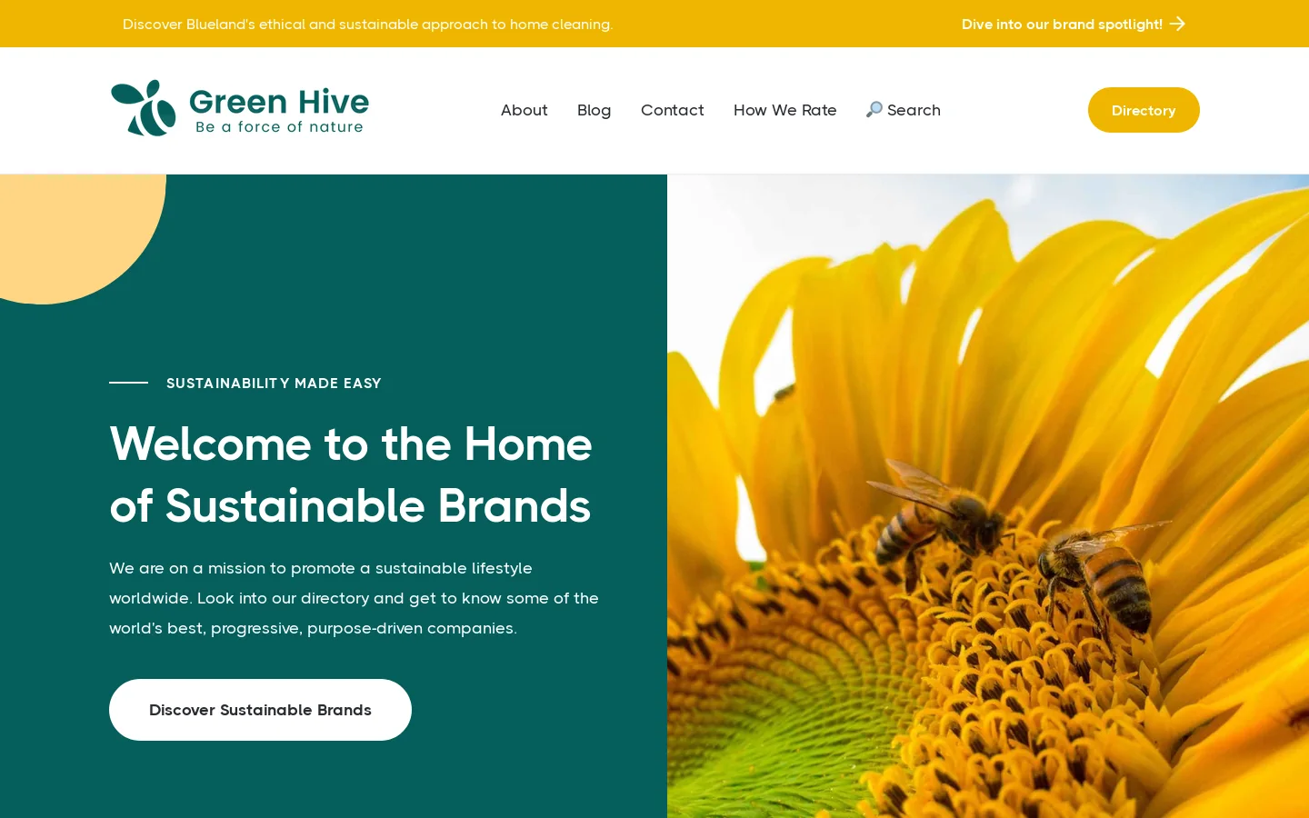 Green Hive Homepage screenshot