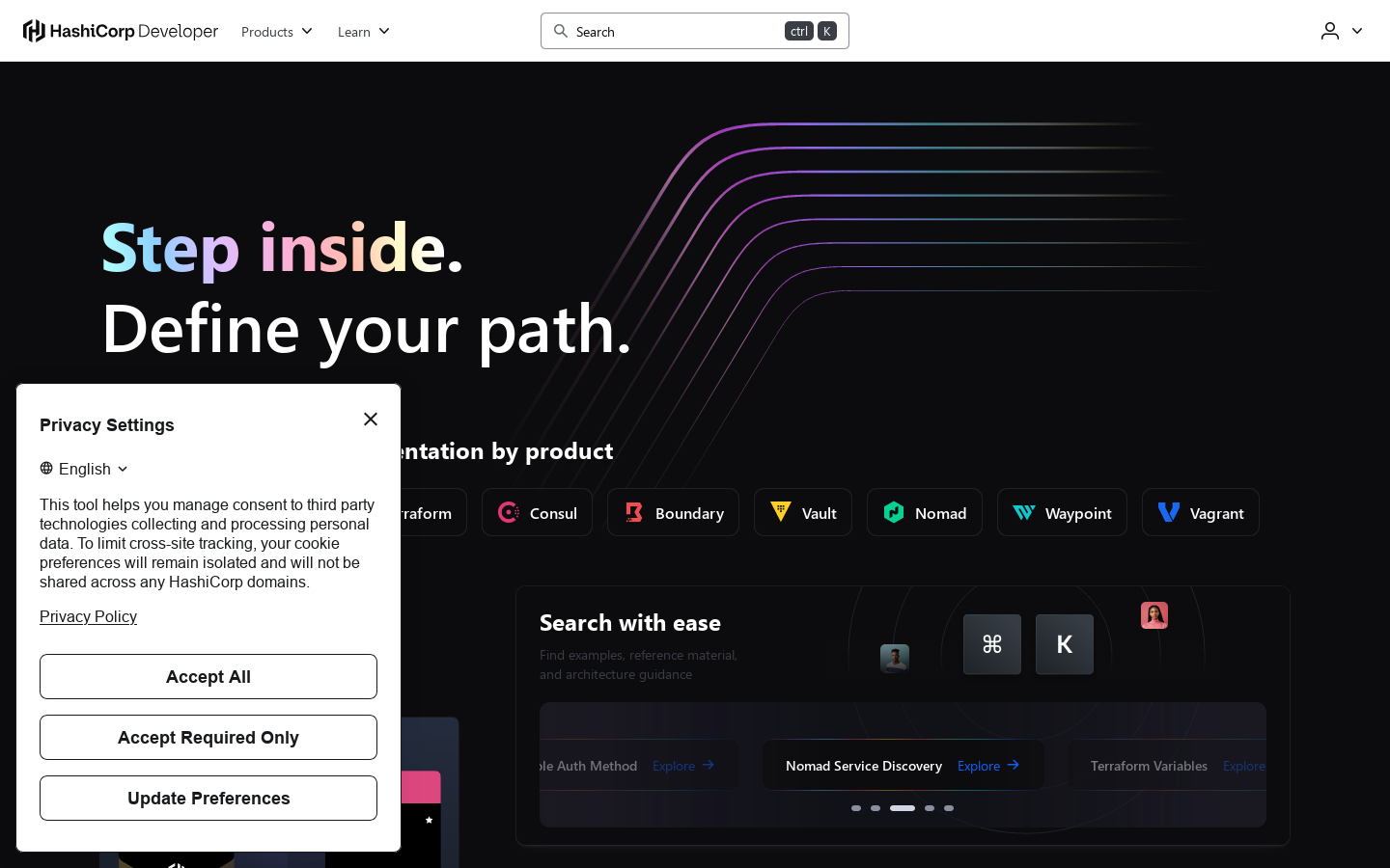 Consul | HashiCorp Developer Homepage screenshot